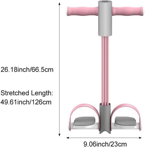 Abdominal Trainer, Sit-Up Training Equipment, 6 Tubes Fitness Elastic Pull Rope, Tension Rope Pull Up Pilate Foot Pedal Resistance Band Workout Tool Ab Shaper in Kuwait