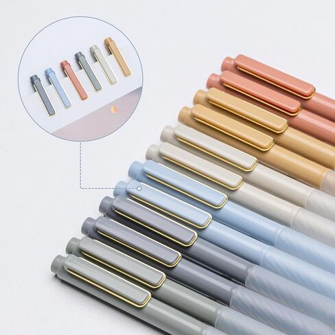 Gel Als 0.5mm Point Pens Black Ink Writing Critte Crite Retractable Pen للمكتب ، اللوازم المدرسية ، 12 دورة (مقطع ذهبي) in Saudi Arabia