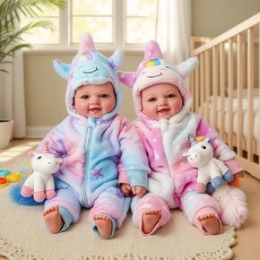 Babeside Baby Dolls Twins - 17 '' لطيف الجسم الناعم واقعية واقعية التوأم دمى الحياة الحقيقية طفلة وصبي مع إكسسوارات لهدايا الأطفال البالغة من العمر 3 سنوات ، تظاهر اللعب ، مجموعة