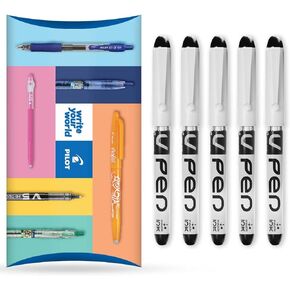 Pilot v Pen - قلم نافورة قابلة للتصرف في محو - 0.6 مم طرف Nib - خط متوسطة - حزمة محفظة من 5 - حبر أسود