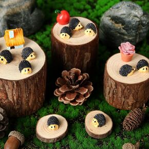 50 PCS Mini Resin Hedgehogs Tiny Animals التماثيل لإخفاء القنفذات البلاستيكية المصغرة للحرف اليدوية Cake Topper Garden Gard