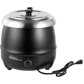 Restaurantware-Hi Tek 11 Quart Countertop Food Warmer, 1 Electric Soup Warmer - Detachable Pot Insert, Temperature Control Knob, Stainless Steel Soup Kettle with Hinged Lid, for Catering Or Buffet