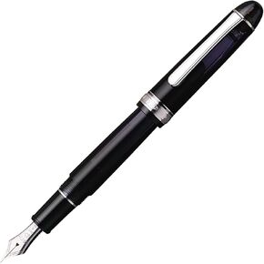 Platinum Fountain Pen #3776 Century Rhodium Finish Black Diamond ، Fine Point PNB-18000CR #7-F مع ملصق Love Kanji