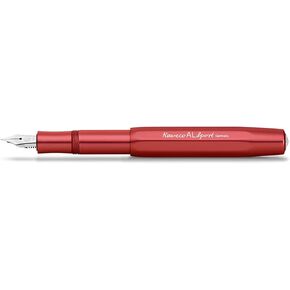 Kaweco al Sport Fountain Pen Deep Red I Premium Fountain Pen لخراطيش الحبر I الحصرية PENTAIN PEN 13 CM I NIB: F (جيد)