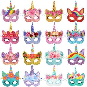 32 Pcs Monster Safari Animal Face Masks for Kids Monster Jungle Forest Zoo Animals Cartoon Masks for Animal Theme Birthday Party Decorations(Jungle)