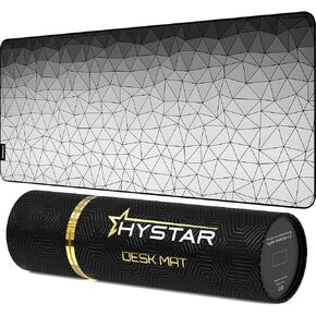 Hystar® Extended Gaming Mouse Pad | XXL 36 "x 16" | سميك 5 ملم ، سطح مقاوم للماء ، نسيج البوليستر الناعم ، وقاعدة المطاط الطبيعية | بولي الأبيض