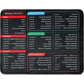 اختصارات وسادة الفأر Excel Excel Sheet Pad Pad ExcelPad Excell Cut Cut Mouse Pad Pro Pro Pro Extended Office Desk Mat Non-Slip Base Base Fasts for Desk Employe Gifts