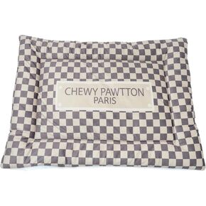 Dog Washable Reversible mat Bed Plush Cushion pet Kennel pad Sleeping Crate Liner Travel Pillow car Travel Couch Comfy Cover Protector (Medium, ChewyPawtton)