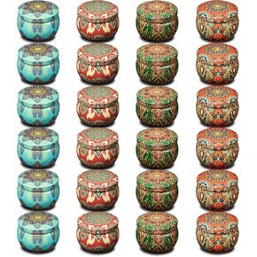 Meiglow 24pcs 4.5oz شمعة فارغة علب الشمعة غير اللامعة حاويات الشمعة مع الأغطية ، الفتات ، الملصقات ، حامل الفتاك لصنع شمعة DIY