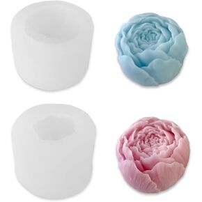 2 عبوات زهرة السيليكون قوالب الفقرة HACER VELAS MOLDE DE SILICONA الزبدة 3D شمعة القوالب لطيفة لطيفة لصنع شمعة راتنج الصاب