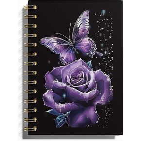 Butterfly Notebook, Butterfly Journal, Butterfly Notepad, Butterfly Journal for Women, Purple Notebook, 5.5x8.3 Inches