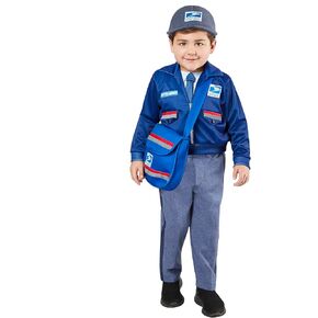 Rubies Child's Usps Letter Carrier Costume Top With Pants, Hat, and Satchel
