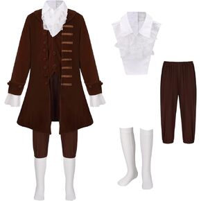 Grajtcin Kids Benjamin Franklin Costume Boys Colonial Outfit Halloween Party Party Up Choices Historical Cosplay
