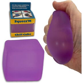 لعبة Squishy Sensory Squeeze - الإجهاد تململ المكعب للأطفال والبالغين ، والراحة من القلق مع تحسين التركيز والتركيز (مكعب واحد أزرق)