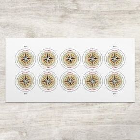 1794 Compass Rose 2025 (ورقة من 10) Global International First Sky Postage Stamps