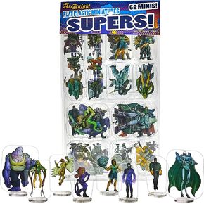 مصغرة بلاستيكية مسطحة Arcknight: Supers! ؛ 62 فريدة من نوعها ذات طابع خارق ل starfinder ؛ التماثيل النحيفة بأسعار معقولة لـ SF و Shadowrun وألعاب RPG الأخرى على الطاولة