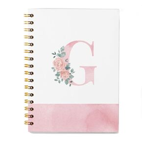 Szere Coquette Pink Flower Group G Preppy Noteboor ، Alphabet G Notebook Journal Higts for Teen Girl ، دفتر دفتر مجلة لمدرسة مكتب العمل ، مدرس طالب ، دفتر Hardcover الحلزوني 5.5x8.3