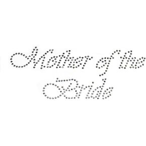 Mother of The Bride Wedding Party Clear Rhinestone Iron on 8.25 x 3.25" Hotfix Transfer Bling DIY