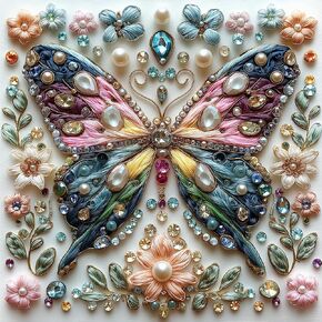 Butterfly Jigsaw Puzzles for Adults 500 Pieces Colorful Crystal Flower Puzzles Beautiful Diamond Art Puzzle Difficult Unique Family Challenging Games Gift for Teens Adults Puzzle (20"x20")