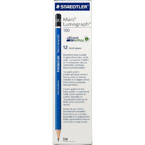 Staedtler Mars Lumograph Writing, Drawing, Sketching Pencil (Box of 12) (3H)
