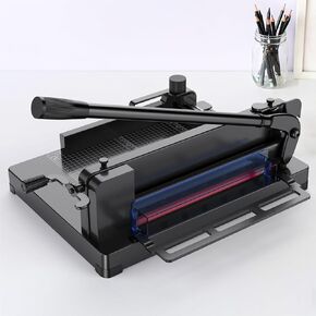 Heavy Duty Paper Cutter for A4 Paper, Guillotine Paper Cutter 12 Inch, 400 Sheet Capacity, Solid Steel Construction, Black