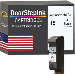 DoorStepInk 15 C6615 Remanufactured Ink Cartridges Replacement for HP 15 C6615DN Black Compatible for HP DeskJet 810C, 812C, 825C, 825cvr, 3820, Officejet 5110, V40, 5110xi, V40Xi, PSC 500,760, 950,