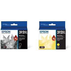Epson T312XL120 Claria Photo HD Black High Capacity Cartridge Ink T312XL420 Claria Photo HD Yellow High Capacity Cartridge Ink