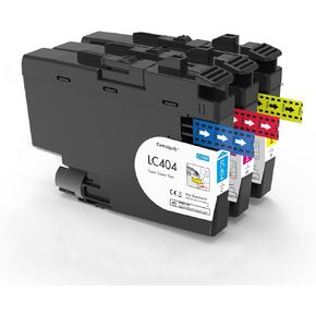 LC404 استبدال خرطوشة الحبر LC404 لـ Brother LC-404XL Multipack (1x Cyan ، 1x أرجواني ، أصفر 1x ، 3 عبوات) ، متوافق مع MFC-J1205W MFC-J1215W MFC-J1205W XL