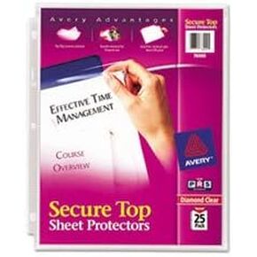 (حزمة قيمة 3 حزمة) AVE76000 حماة الأوراق العلوية الآمنة ، المقياس الثقيل ، رسالة ، Diamond Clear ، 25/Pack