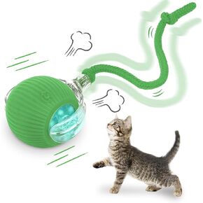 Interactive cat Toys for Indoor Cats, Speedy Tail 3.0 Cat Toy, Motion Activate cat Toy Ball，Automatic Toys for Bored Indoor Cats, Speedy Tail 2.0 Cat Toy, Rechargeabl (Red)