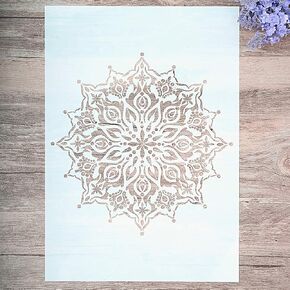 DIY Decorative Mandala Stencil Template for Painting on Walls Furniture Crafts (A4 Size)