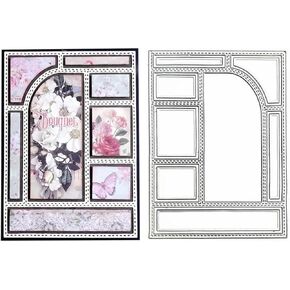 Rectangle Frame Metal Die Cuts, Stitched Nesting Tag Rectangular Frame Cutting Dies Cut Stencils for DIY Photo Decorative Embossing Paper Dies for Scrapbooking Card Making