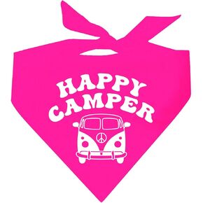 Happy Camper Neon Dog Bandana (Neon Pink ، OS 799)