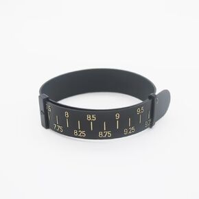 1 PC Bracelet Gauge Sizer ، أداة قياس سوار بلاستيكية لأساور حجم المجوهرات أساور مجوهرات قياس حجم الرسغ ، المغزل （الأسود 15-25 سم）