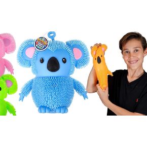 JA-RU Koala Bear Pets Stretchy Squishy Fidget Toy (1 Koala Assorted) Stress Relief Bedtime Buddies, with Hair Tentacles Like Noodles. Party Favor for Kids & Adults 6710-1s