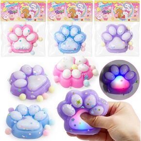 3pcs Kawaii Mochi Cat Paw Party Favors ألعاب تململ ، ألعاب تخفيف الإجهاد الناعمة اللطيفة ، وأشجار سلة عيد الفصح للأطفال الصغار ، وألعاب Fufu الحسية للأطفال البالغين (الأزرق الأرجواني)