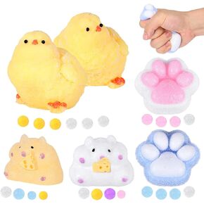 6 عبوات الهامستر وألعاب Scian Squeeze ، Cat Paws Ultra Squishy Toys للبالغين ، سفن تخفيف الإجهاد لهدية عيد الميلاد ، تفضل الحفلات ، لعبة عائلة قرص