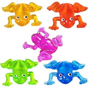 5Pack Super Stretch Frog Mochi Squishy ، Goodie Bag Stuffers ، جوائز الفصل الدراسي ، عيد ميلاد ، تفضل الحفلات (سلسلة الشفافية)
