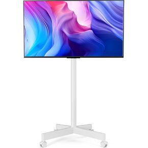 حامل تلفزيون التلفزيون المتداول المتنقل من 23-65 بوصة LCD LED OLED 4K ذكية أجهزة تلفزيون ما يصل إلى 110 رطلا ، والارتفاع عربة AV قابلة للتعديل مع عجلات وجبل الميل ، حامل التلفزيون في الهواء الطلق ، MAX VESA 200x200mm