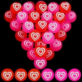 leite 30 pcs valentines balls 32 mm valentines party favors glow في ألعاب تململ الإجهاد المظلمة على شكل قلب من أجل تبادل الفئة الأشياء الجيدة (الوردي)