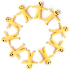 11pcs رجل قابل للانحناء صفراء ، تخفيف الإجهاد وضغط مضاد للقلق الحسي لألعاب الإيدز الحسية ، الحلي الصغيرة المعلقة المزخرفة