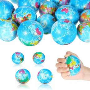 40 PCS Globe الإجهاد الكرة العالمي كرات الإجهاد الأرض 3 بوصة و 2.5 بوصة كرات الرغوة الصغيرة للبالغين المراهقين تمرين الأصابع نمط الكرة التعليمية كرة الأرض الصغيرة الحزب