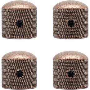 4Pcs Metal Guitar Knobs Volume Tone Control Knobs Dome Knobs with with Allen Keys Screws for Fender Telecaster Gibson Les Paul Electric Guitar Bass (red Copper)