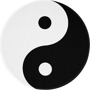 Circular Tai Chi Mouse Pad - Yin Yang Design, Black and White Mousepad, Ideal for Students, Company Employees, and Esports Players (Tai Chi Pattern)
