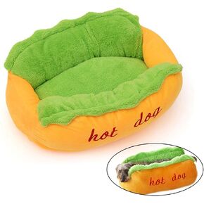 Hotdog Pet Dog Bed ، Dark Darg Kennel Cat Nest Apt Pet Mat قابلة للإزالة قابلة للإزالة