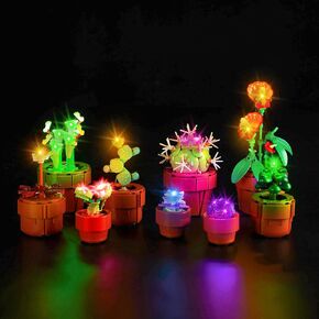 مجموعة مصباح LED متوافقة مع Lego Tiny Plants 10329 ، إكسسوارات الإضاءة الإبداعية DIY متوافقة مع مجموعة بناء LEGO 10329 (الأضواء فقط ، بدون طرز)