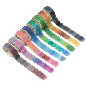 Honbay 8 Rolls 100 Dots/Roll 14mm Candy Colors Dot Washi Crinting Washi Tape Circle Stickers ملصقات ملصقات تقنيع ديكور للحرف اليدوية DIN