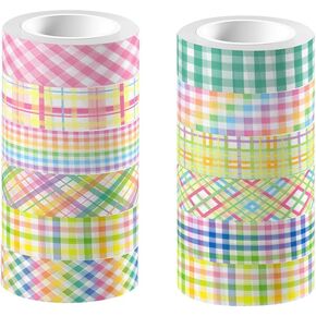 Gshllo 12 Rolls 15mm Easter Washi Tape مجموعة ملونة واسعة washi شريط القصاصات القصاصة washi الشريط الزخرفية الأشرطة اللاصقة