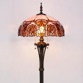 Tiffany Floor Lamp Green Stained Glass Dragonfly Standing Reading Light 16X16X70 Inches Antique Pole Corner Lamp Decor Bedroom Office Living Room