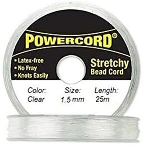 Powercord مرونة الحبل واضح 1.5 ملم القطر 27.3 ياردة / 25 متر